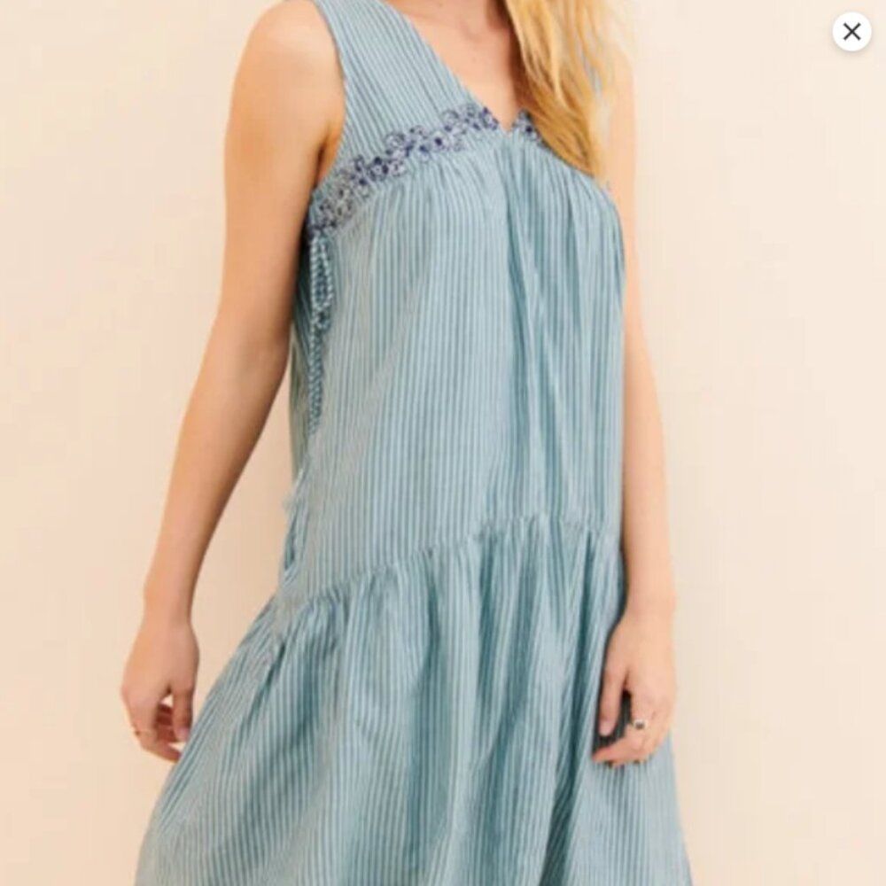 Anthropologie Aida Embroidered Mini Dress S